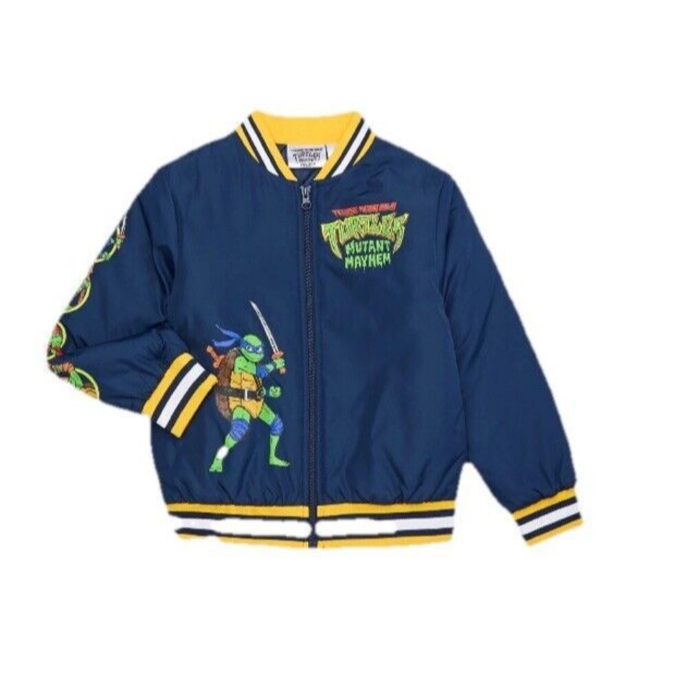 Teenage Mutant Ninja Turtles Boy’s Bomber Jacket Official Size 10/12 Blue NWT